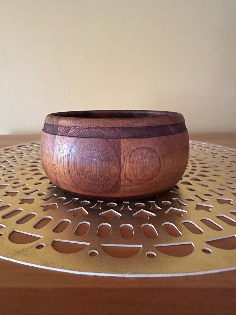 Handcrafted Wooden Bowl - Warm Brown